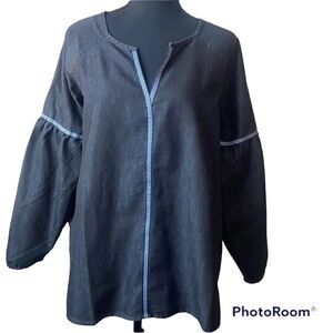 August silk boho black top